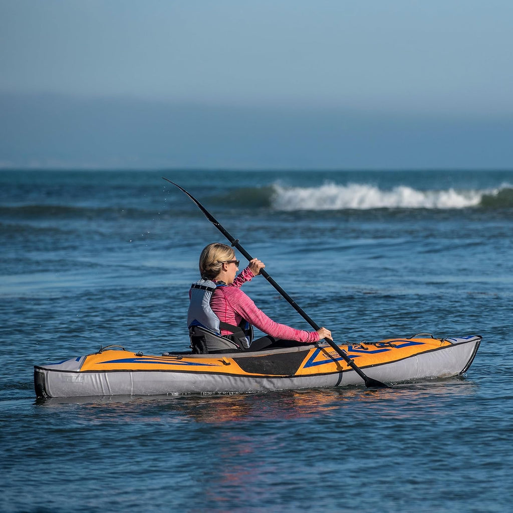 Orange Inflatable Kayak 10'5" 26 lbs with Bag and Pump S1189