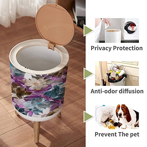 Small Trash Can with Lid Garbage Trash Bin Q3764