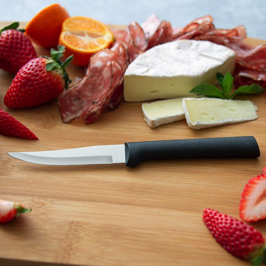 3 Pc Stainless Steel Paring Knife Set, 2.5", 3.25", Black Handle R2008