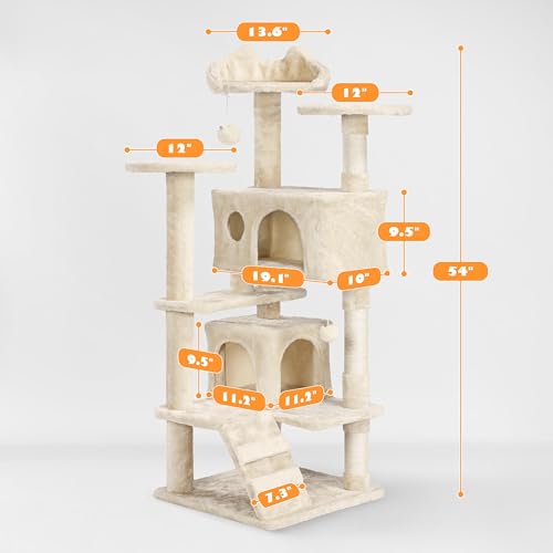 54in Cat Tree Tower Condo Furniture Scratch Post Y933765