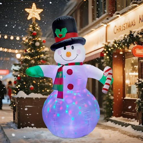 6 FT Christmas Inflatable Snowman with Rotating LED Lights M643193