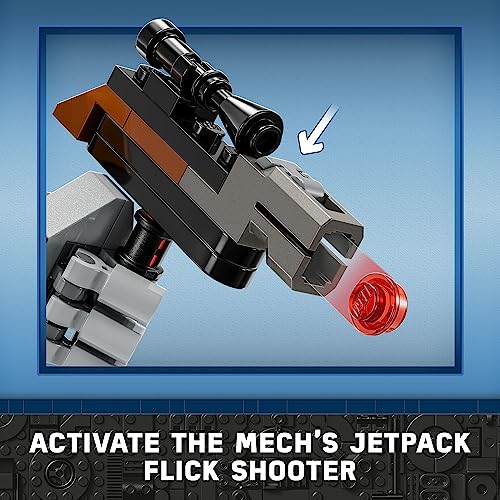 LEGO Star Wars Boba Fett Mech Buildable Action Figure with Shield, Stud Blaster and Jetpack U48699