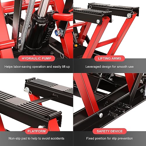 Motorcycle Lift Table 1000lbs Capacity Black J55684