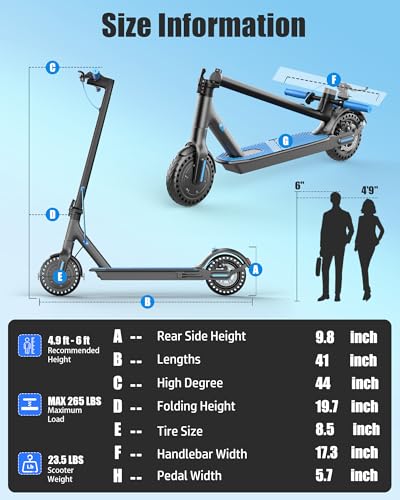 Peak 500W Motor 19MPH 21 Miles Range 8.5" Solid Tires Foldable Electric Scooter B9669
