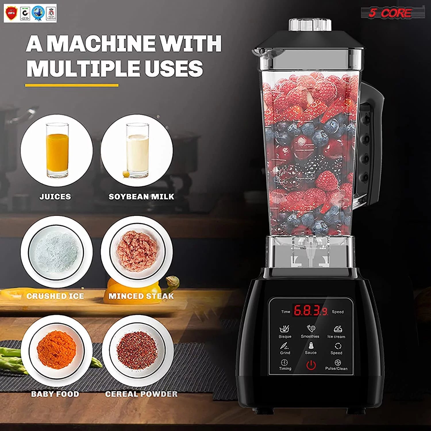 64 Oz 2000 Watt Stainless Steel Blender R91311