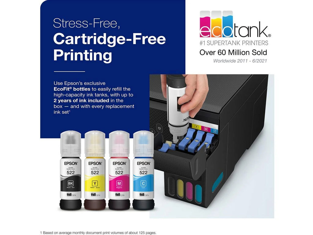 Black Wireless All-in-One Supertank Printer with Scan and Copy N584424