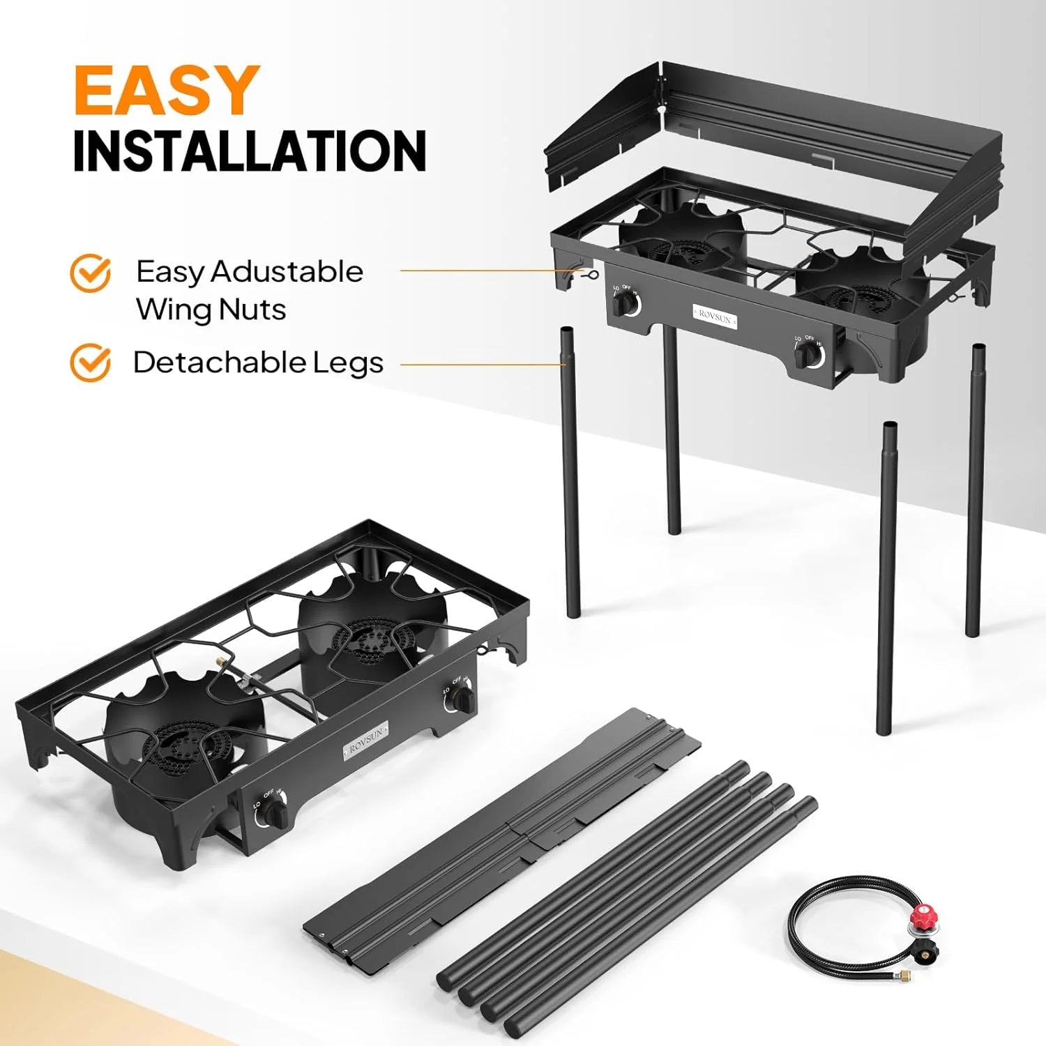 2 Burner Propane Gas Stove with Carrying Bag V399588