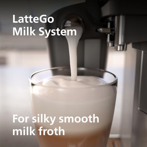 Black Fully Automatic Espresso Machine with LatteGo Milk Frother and Ceramic Grinder P467