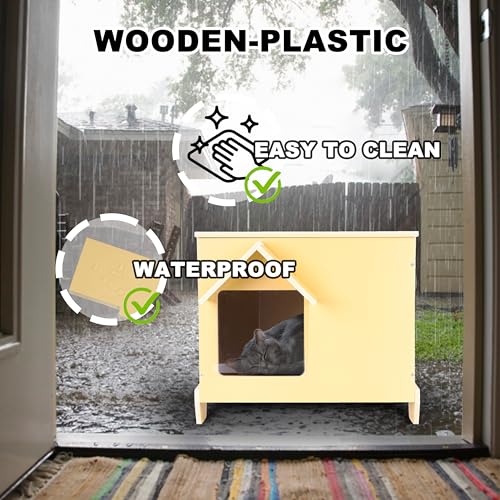 Outdoor Cat Houses Wooden Stray Cat Shelter with Escape Door S6288