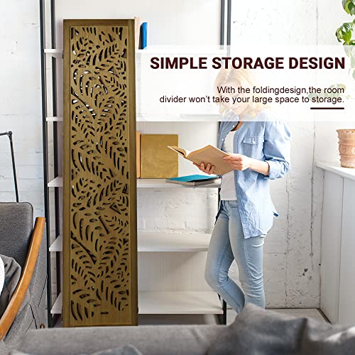 6 Panel Freestanding Folding Room Divider Screen (Brown) F897