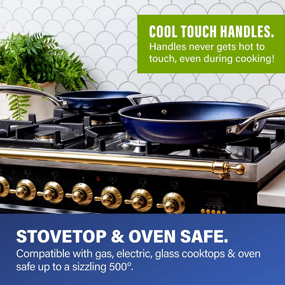 10 Piece Nonstick Cookware Set Blue U385