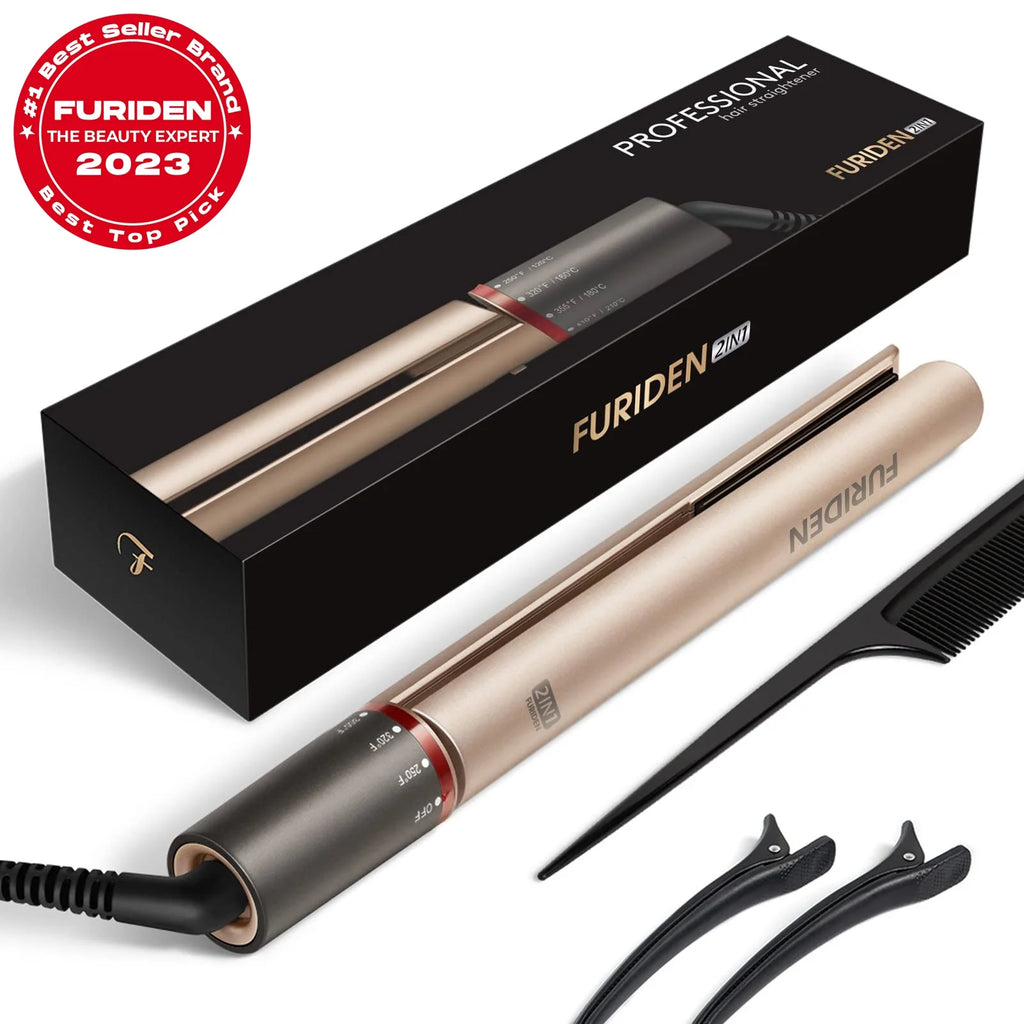 Professional Salon Quality Hair Straightener and Curler 2 in 1 Flat Iron G858