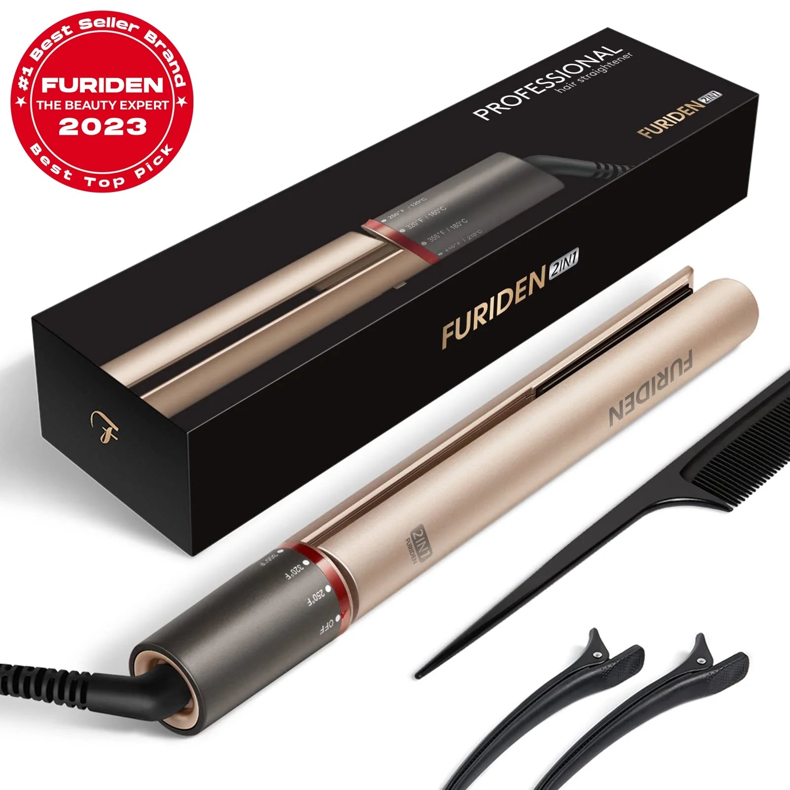 Professional Salon Quality Hair Straightener and Curler 2 in 1 Flat Iron G858