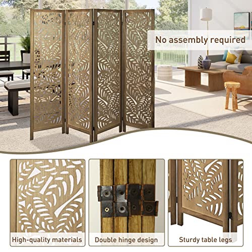 6 Panel Freestanding Folding Room Divider Screen (Brown) F897