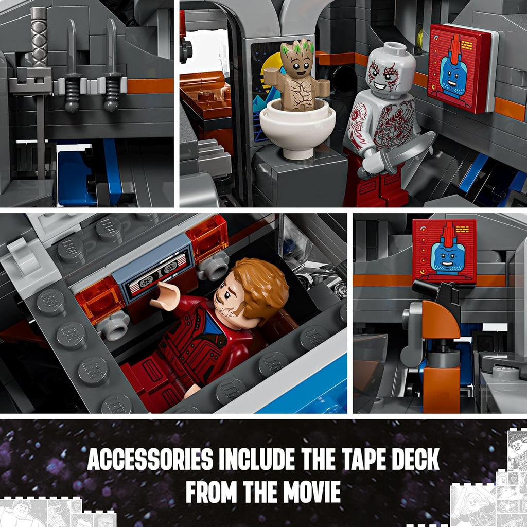Buildable Starship Toy with 4 Super Hero Minifigures R680