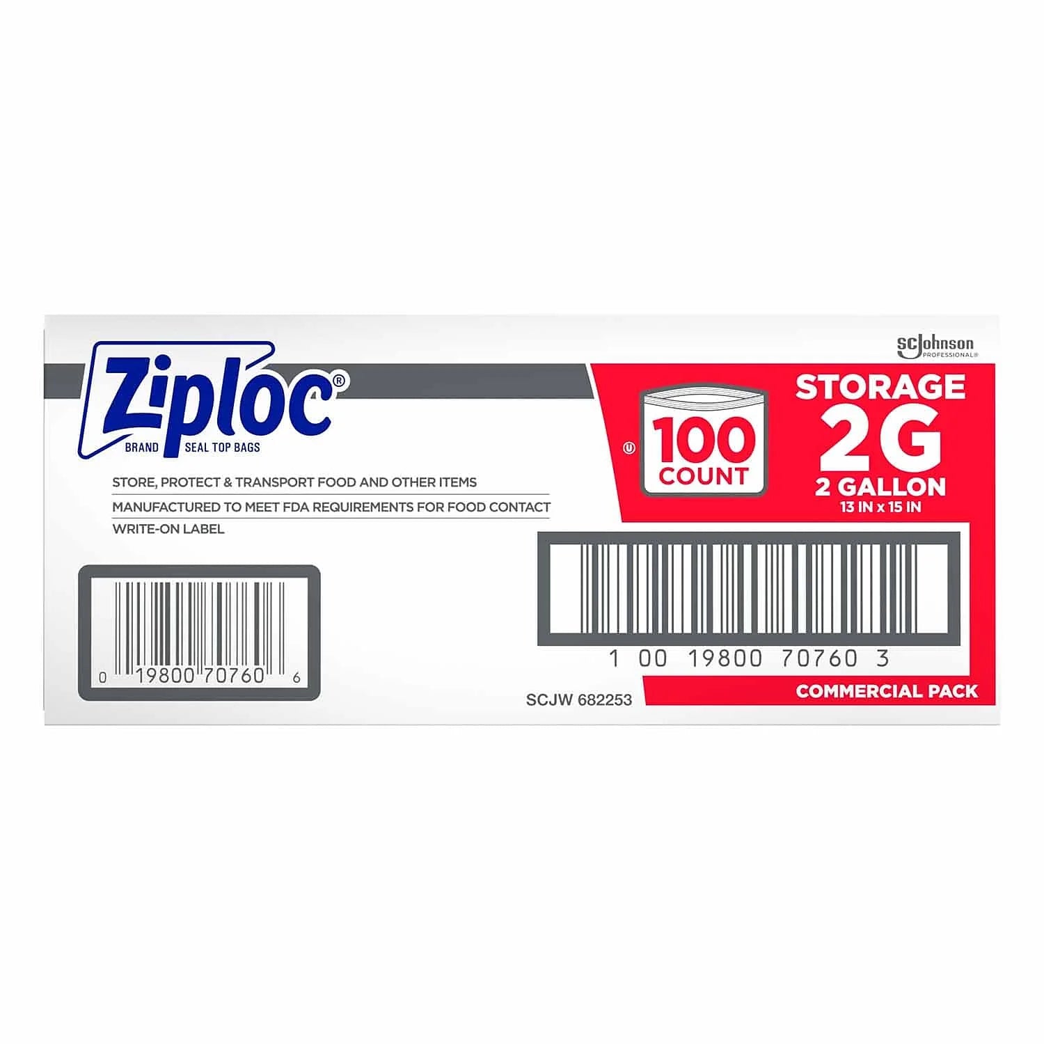 2 Gallon 100 Ct Storage Bags K3452