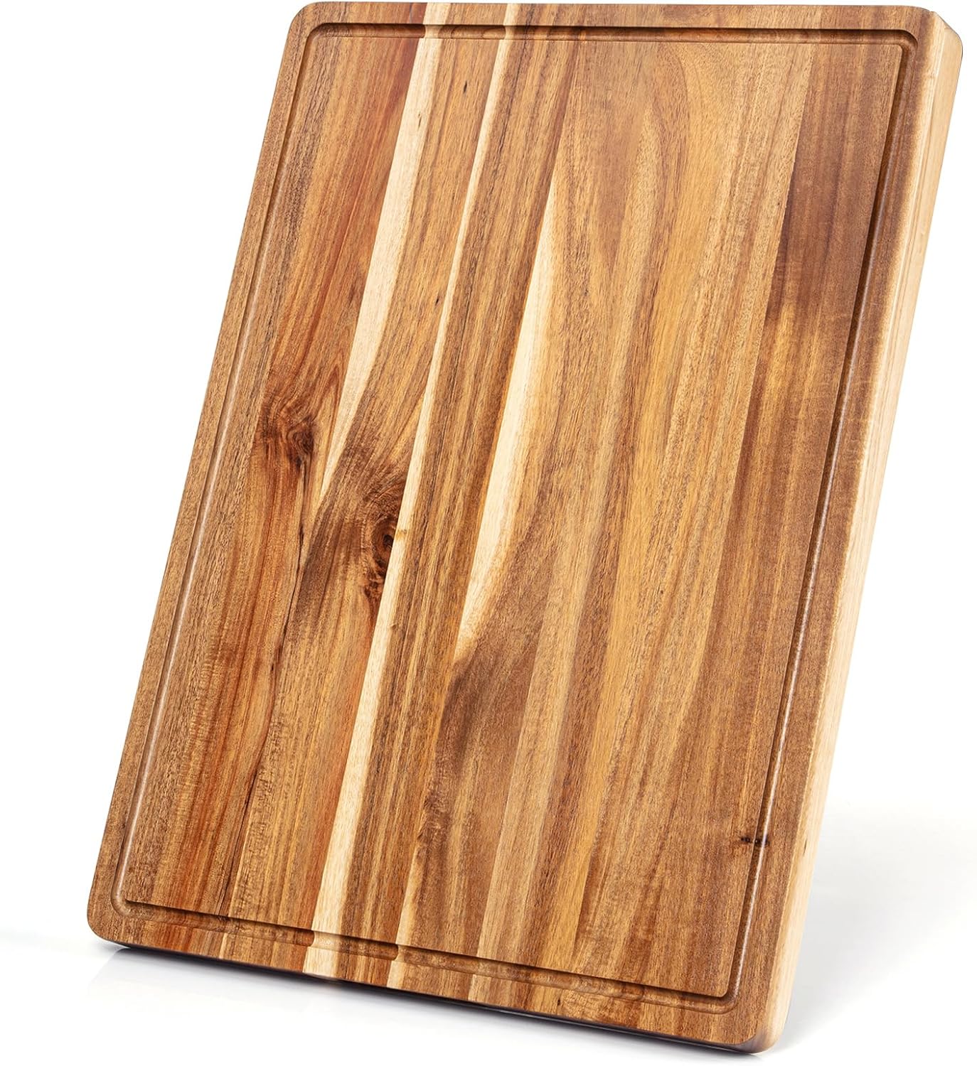Acacia Wood Cutting Board 24x18 inch with Handle Juice Groove G67867
