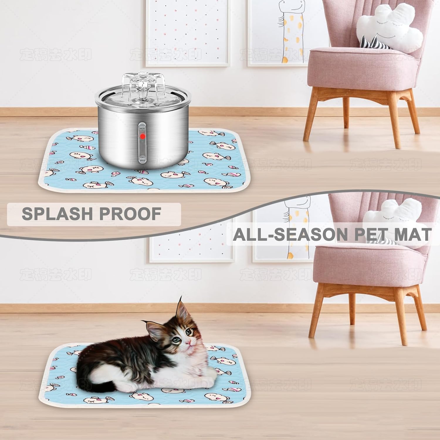 Stainless Steel Cat Water Fountain, 67oz/2L F205