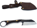 Fixed blade knife made of Stainless Steel with Wenge Wood Handle and Leather Sheath S100031