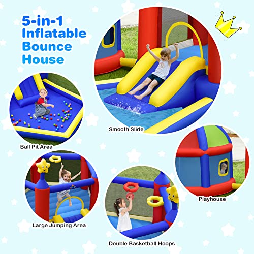 Inflatable Bounce House with Basketball Hoops and Ball Pit Pool P537