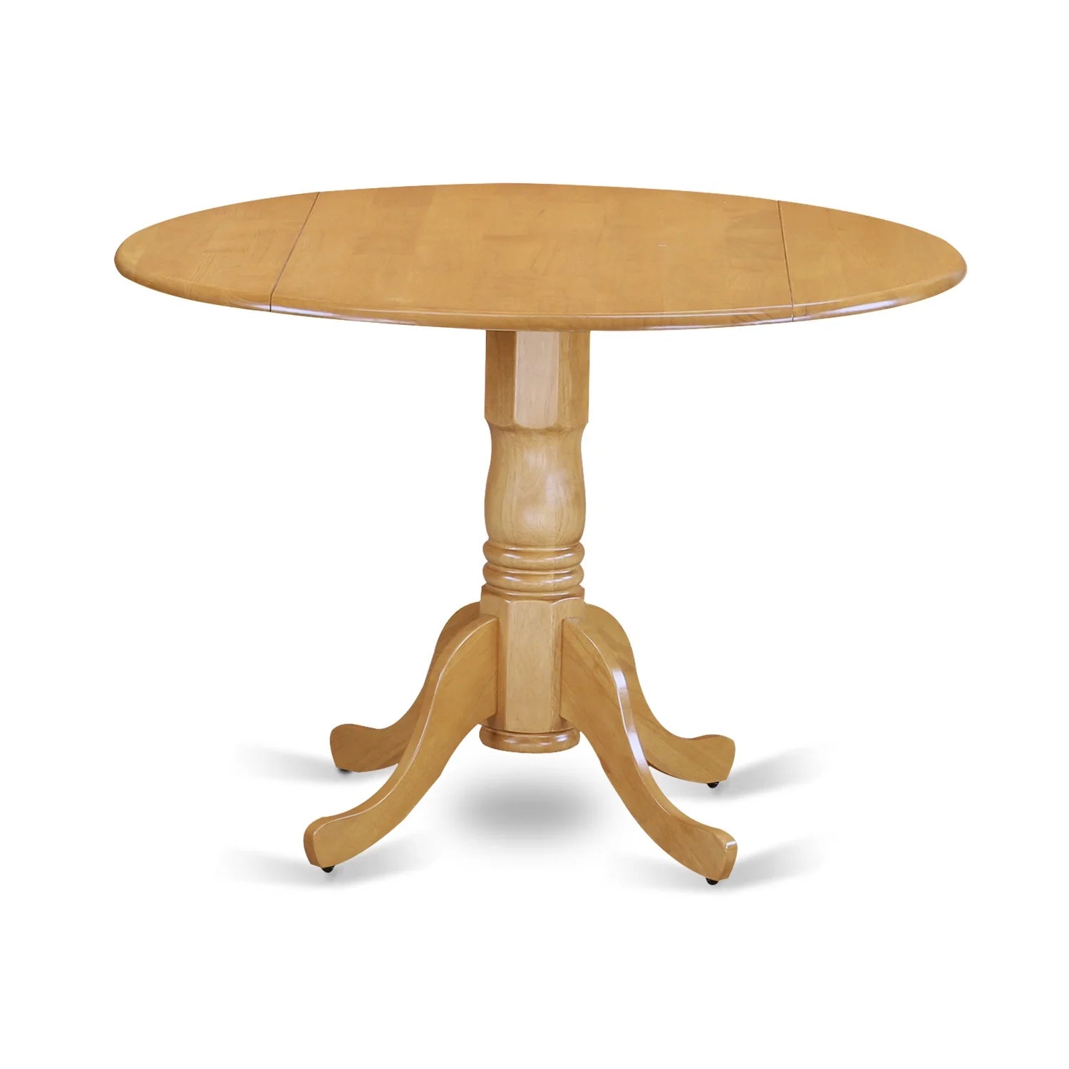 5Pc Dining Set with Drop Leaves and Four Parson Chairs, Lime Green Fabric, Oak Finish Y70072