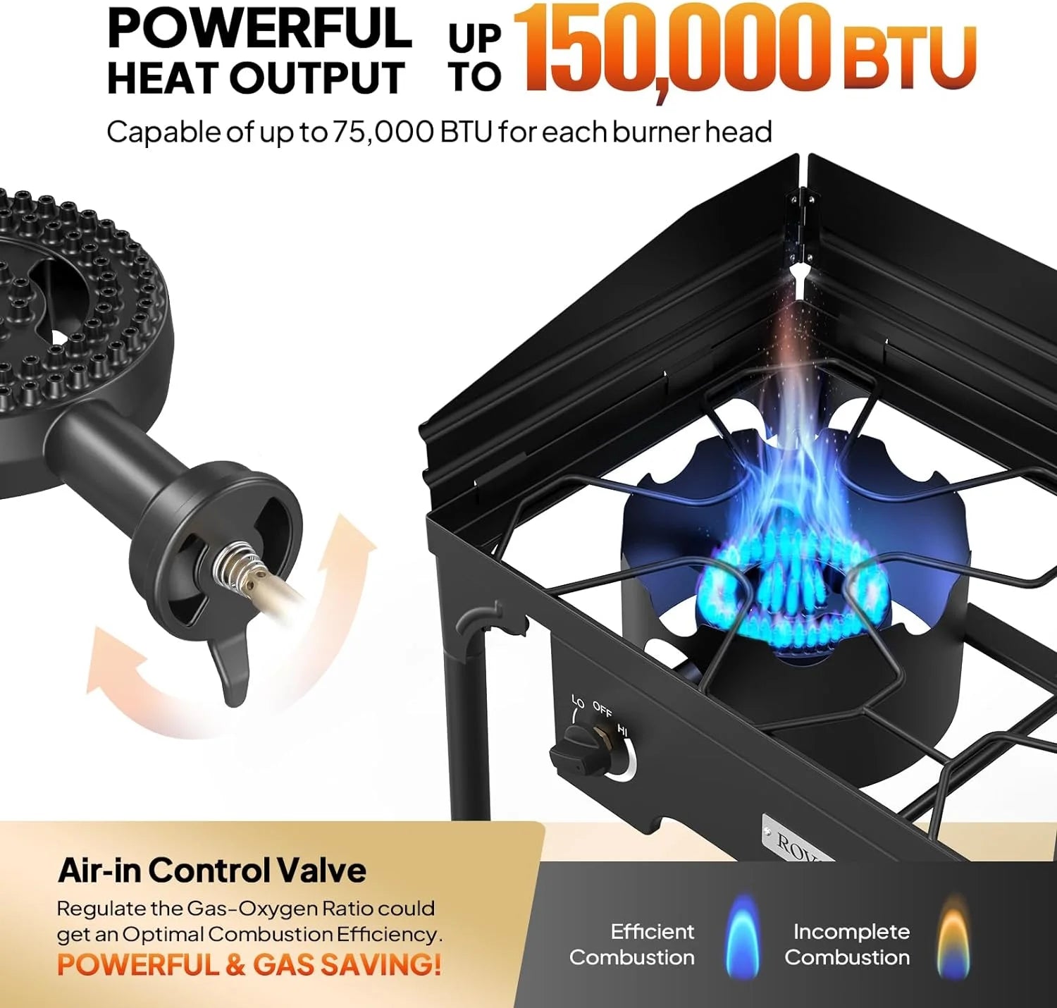 2 Burner Propane Gas Stove with Carrying Bag V399588