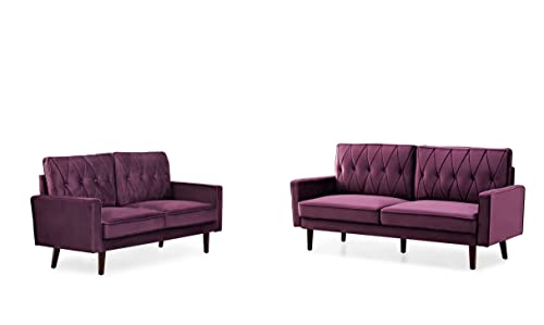 Tufted Velvet Couch, 57.5'' Wide Loveseat T415759