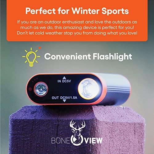 Electric Hand Warmer Power Bank with Flashlight, Rechargeable 9900-mAh Battery Pack A94059