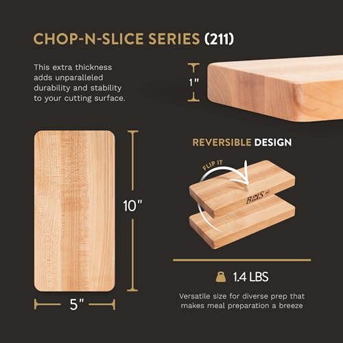 Reversible Wood Cutting Board, 20" x 15" x 1 1/4", Maple S90544