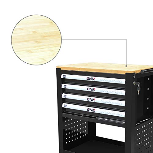 Black 4-Drawer Rolling Tool Cart W3478