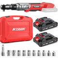 Cordless Electric Ratchet Wrench Set, 3/8" 12V Power Ratchet Tool Kit With 2 Packs 2000mAh Lithium-Ion Battery And Charger W172
