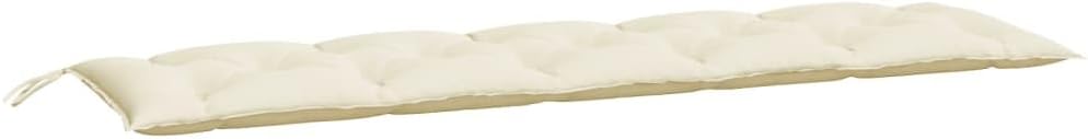 Cream White Oxford Fabric Outdoor Bench Cushion G37899