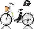 Electric Bike 350W 26" Step Thru Cruiser Bike with Basket E295372