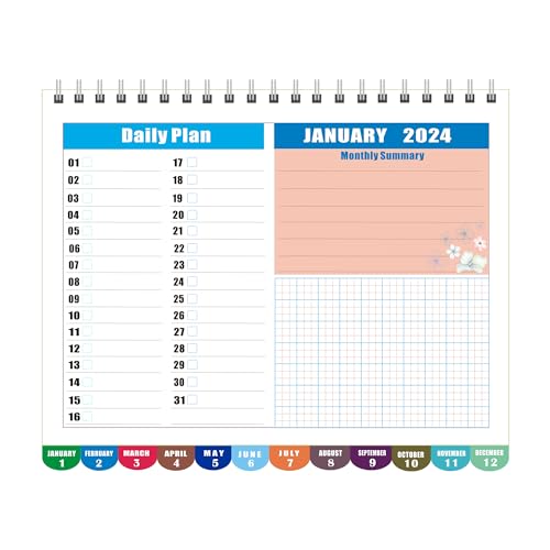 Desk Calendar, 12 Months, 8" x 6", Pink-Floral N62104