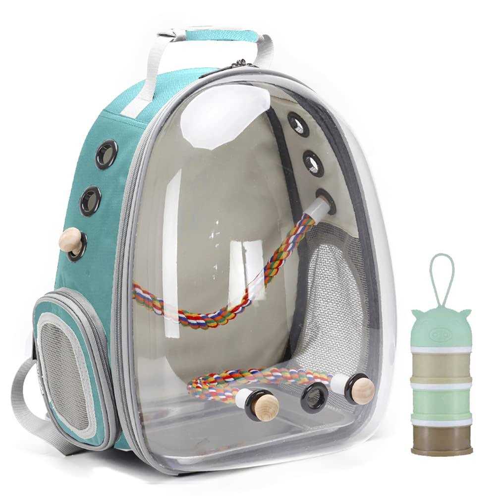 Bird Carrier Backpack with Stainless Steel Tray and Standing Perch A562