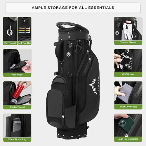 Lightweight Golf Stand Bag with 5 Way Full-Length Dividers and 8 Pockets I2233