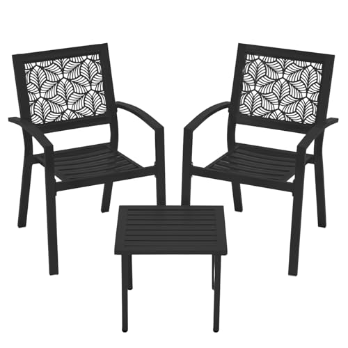 Peacock Blue Stackable Bistro Set with 2 Chairs and 1 Coffee Table P767570