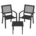 Peacock Blue Stackable Bistro Set with 2 Chairs and 1 Coffee Table P767570