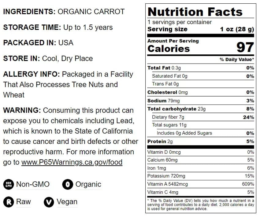 Organic Carrot Powder, 1.5 Pounds C9391