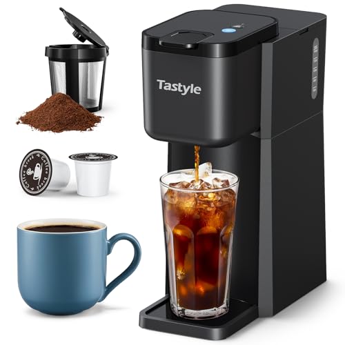 Mini Single Serve Coffee Maker for K Cup and Ground, 6 to 13 Oz Brew Sizes C25064
