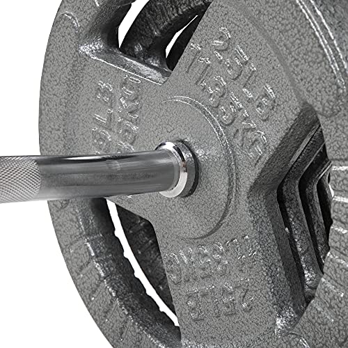 Cast Iron 1" Standard Weight Plates with 5FT Standard Barbell Bar & Star Locks V697