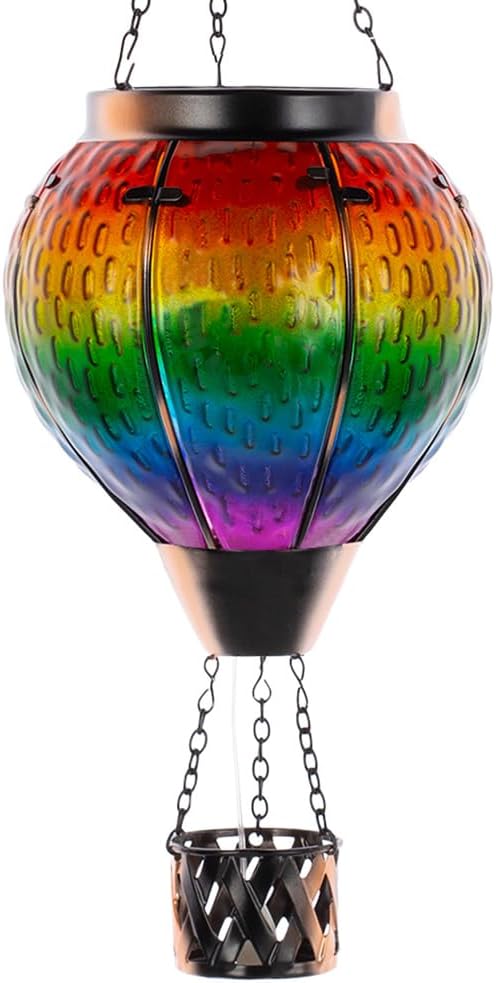 Metal & Glass Solar Lantern with Candle Holder L11465