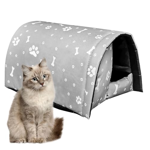 Waterproof Outdoor Cat House Black J94749