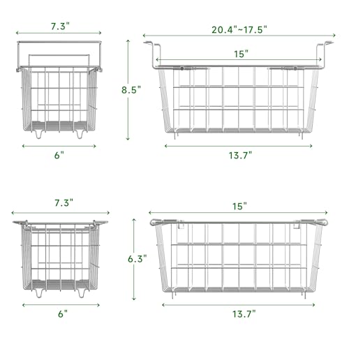 Adjustable Expandable Freezer Organizer Bins D145
