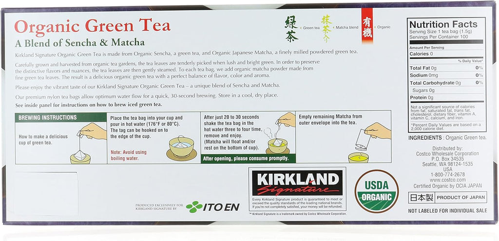 Organic Green Tea, 1.5 g, 100-count D40781