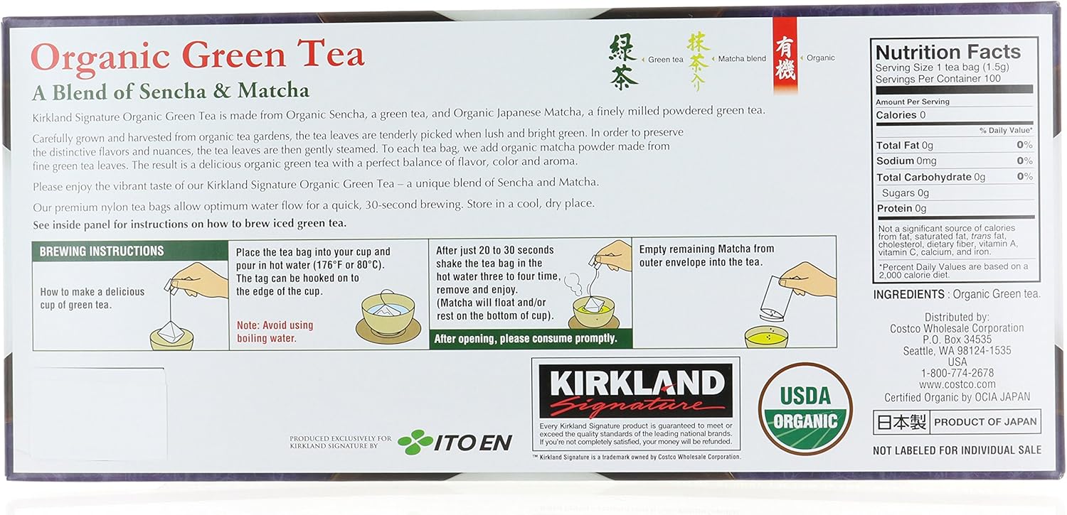 Organic Green Tea, 1.5 g, 100-count D40781