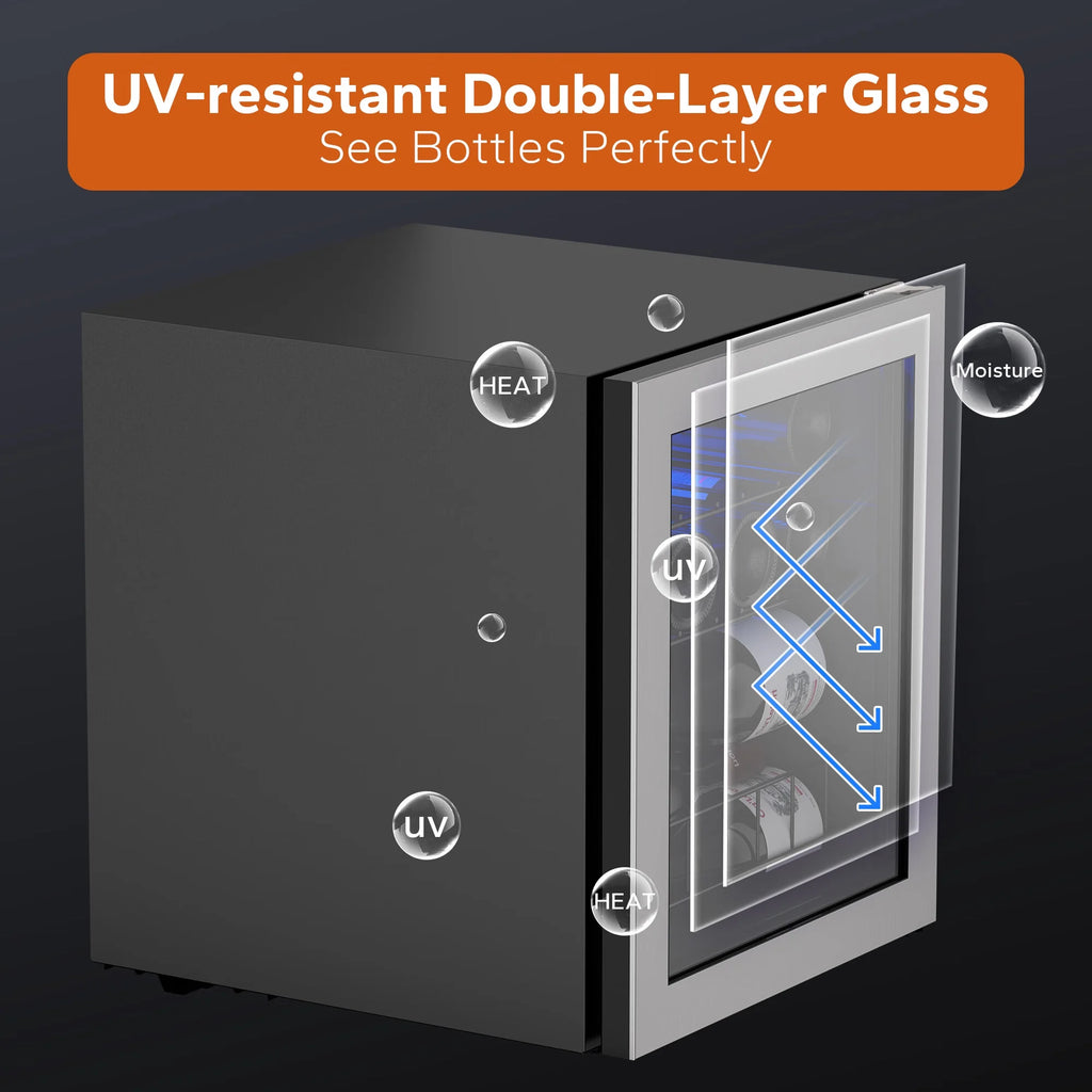 12 Bottle Mini Wine Refrigerator with Glass Door I74984