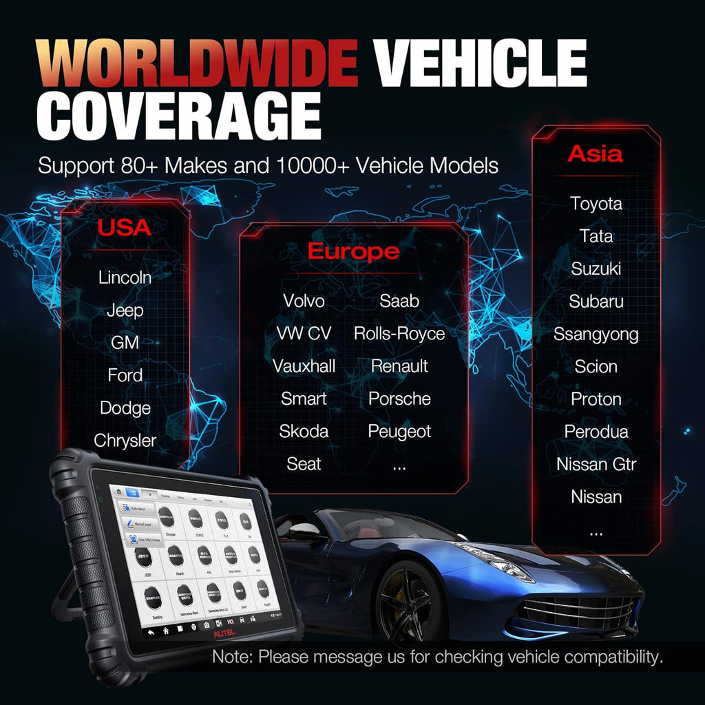 Autel Diagnostic Tool with 33+ Services, ECU Coding, Full Systems Diagnostic, Bidirectional Control C397743