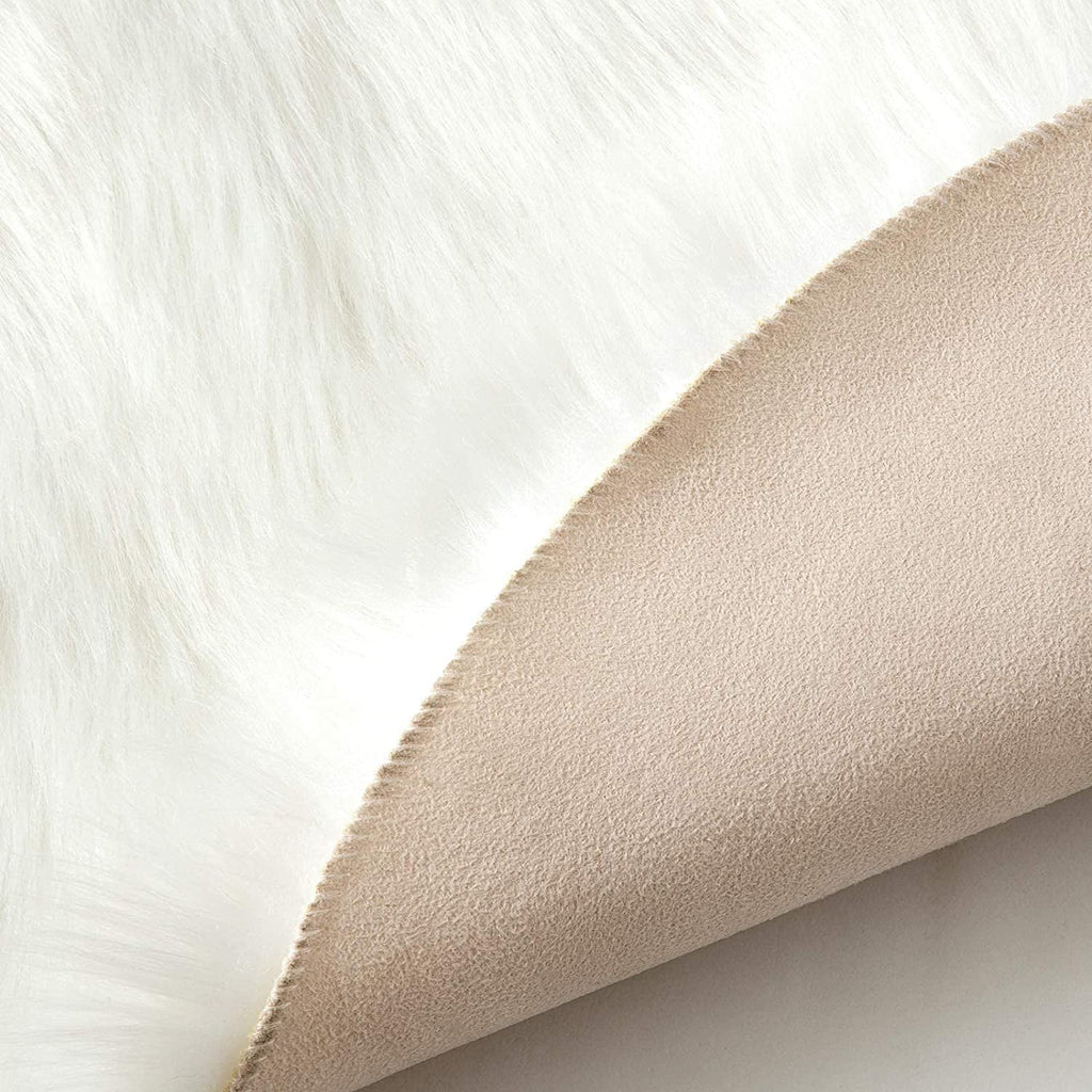 White 4x6 Ft Faux Sheepskin Fluffy Shaggy Rug D598055