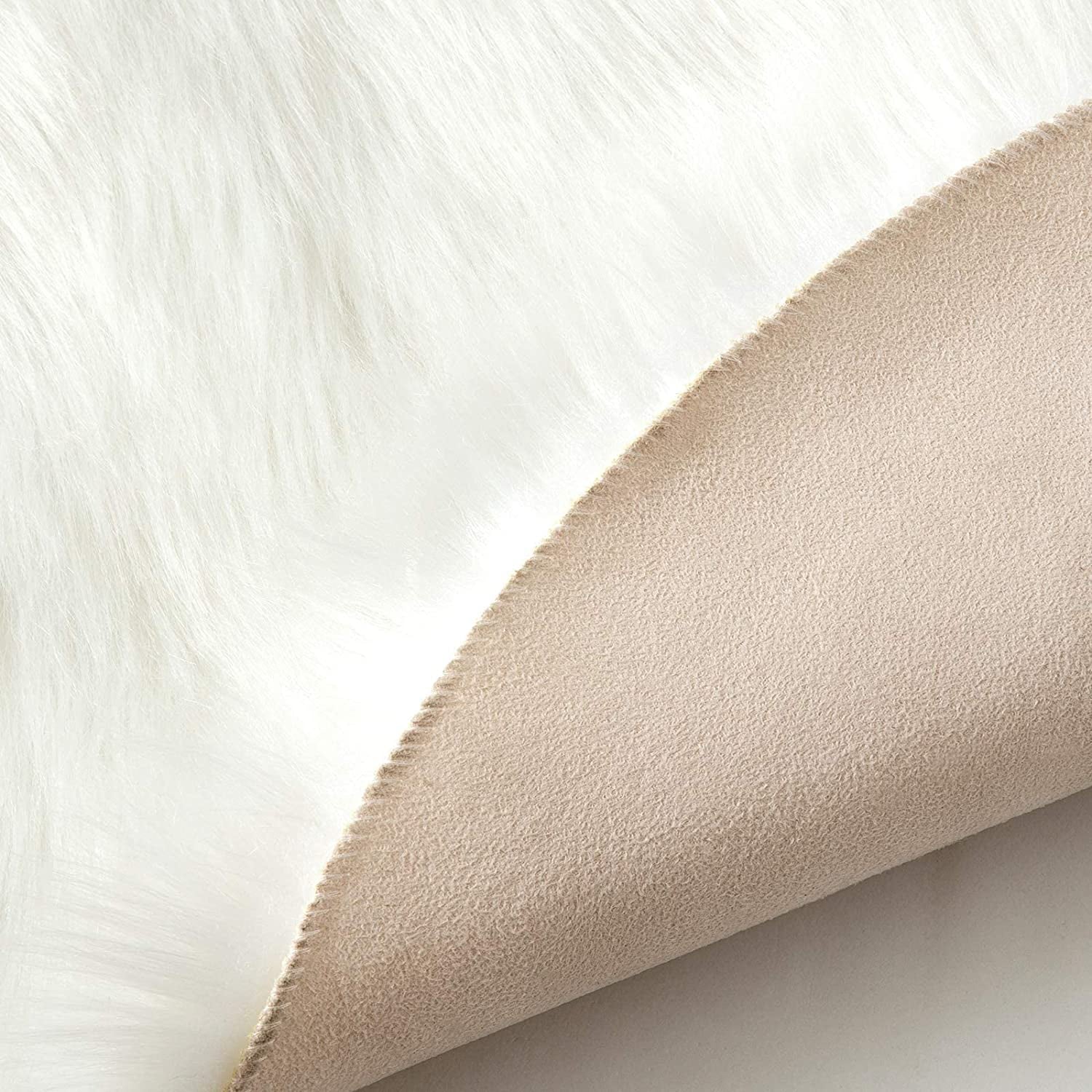 White 4x6 Ft Faux Sheepskin Fluffy Shaggy Rug D598055